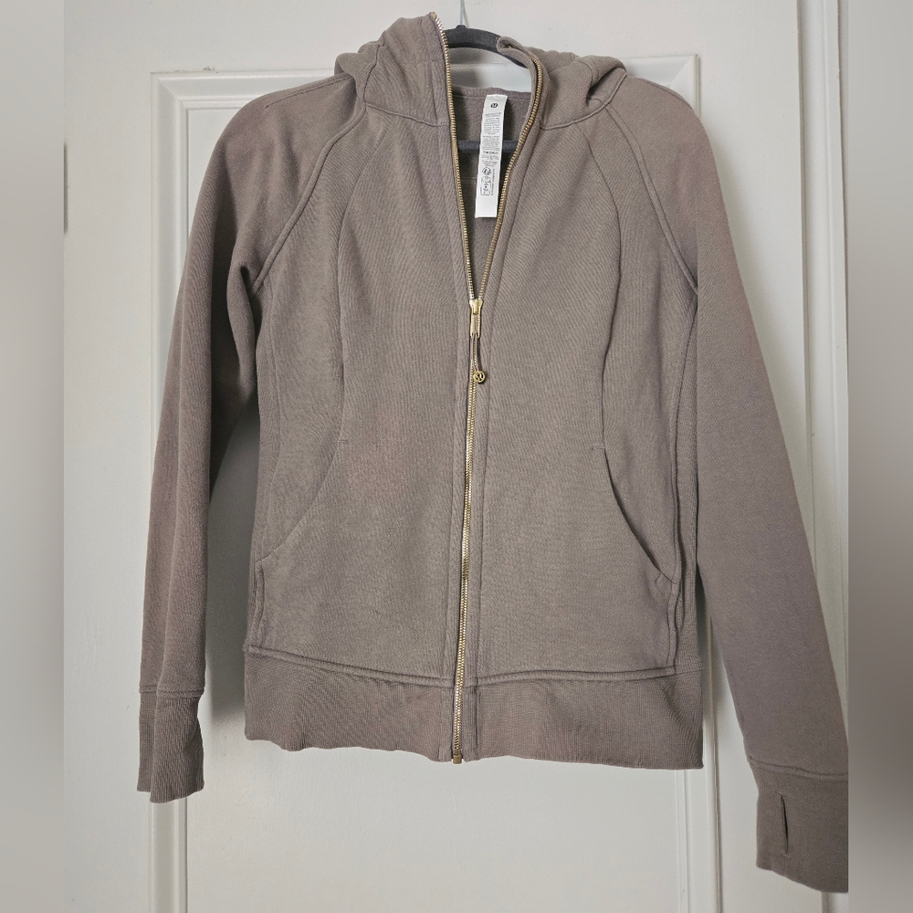 Lululemon Taupe Full Zip-Up Hoodie